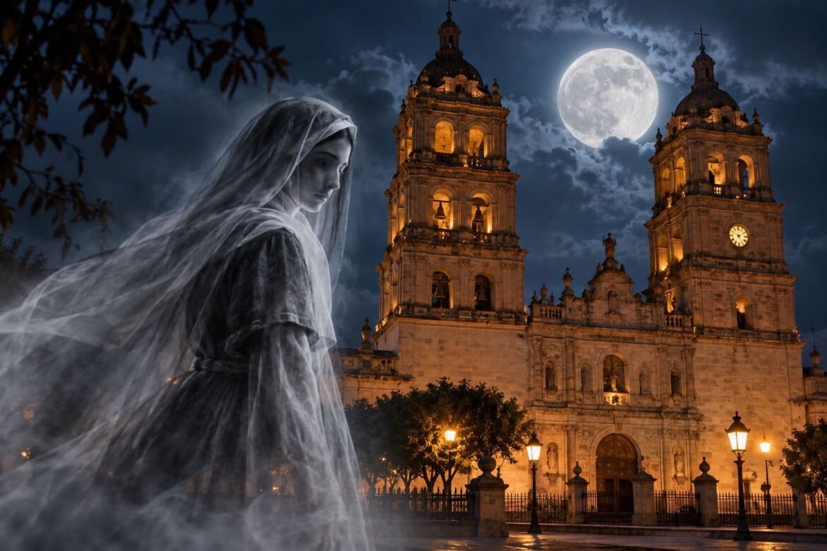 Beatriz, la Monja de Luna, en una torre de la Catedral de Durango