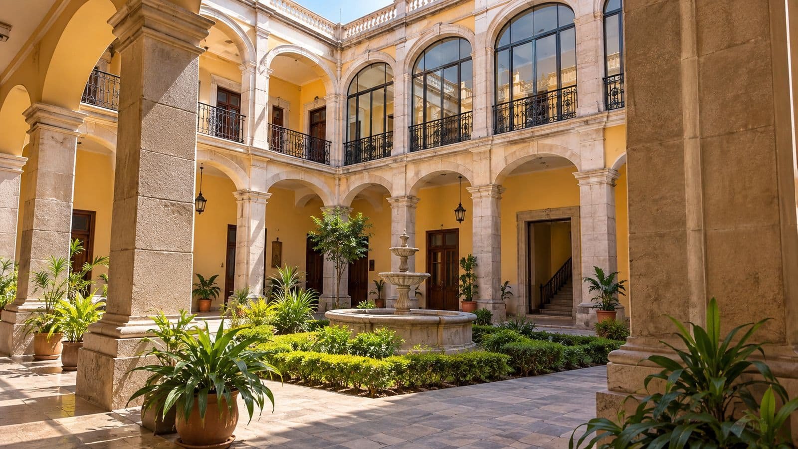 Recreación del patio interior del Museo Palacio de los Gurza en Durango